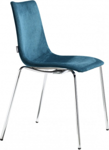Стул с обивкой Scab Design Zebra Pop 4 legs  сталь, поликарбонат, ткань хром, морская волна Фото 1