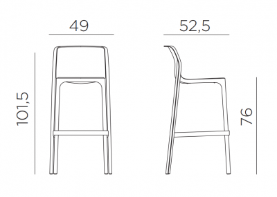 Стул пластиковый барный Nardi Net Stool стеклопластик тортора Фото 2