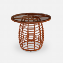 Стол плетеный обеденный ReeHouse Lotus алюминий, искусственный ротанг, стекло африканский закат, бронза Фото 5