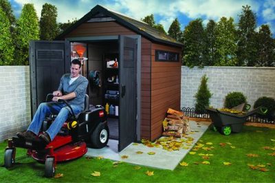 Сарай из ДПК Keter Fusion 757 древесно-полимерный композит махагон, антрацит Фото 2