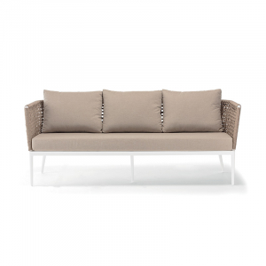 Комплект плетеной мебели Grattoni Cuba алюминий, роуп, олефин белый, шампанское Фото 4