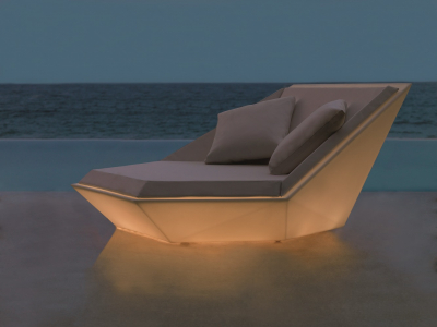 Лаунж-лежак пластиковый с матрасом Vondom Faz Basic полиэтилен, ткань Фото 8
