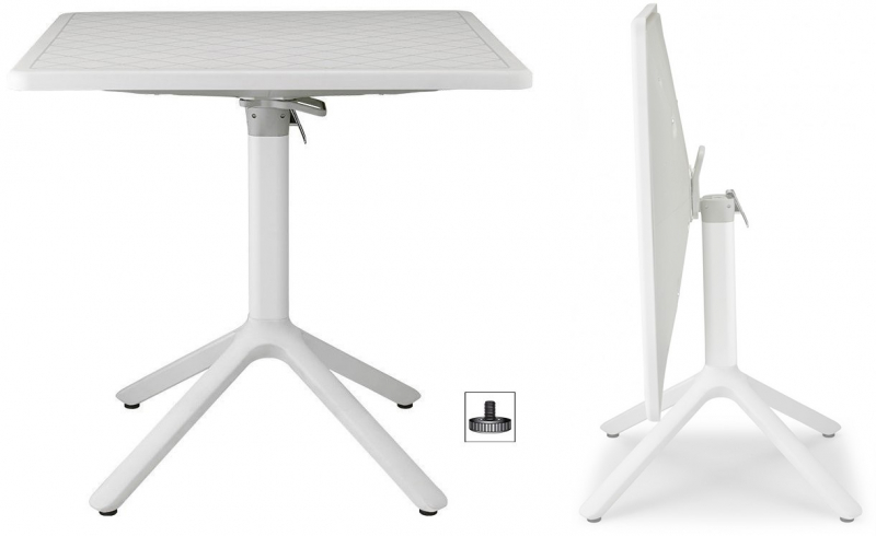 Стол пластиковый складной Eco Folding, лен, 800х800х750 мм