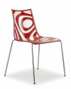 Стул прозрачный Scab Design Wave 4 legs сталь, технополимер хром, красный Фото 4