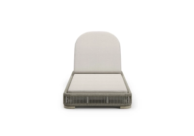 Шезлонг-лежак плетеный с матрасом SNOC Ralph Ash тик, роуп, акрил sunbrella пепельный Фото 5