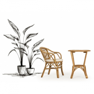 Кресло плетеное с подушкой Garden Relax New Athina искусственный ротанг, полиэстер натуральный Фото 4