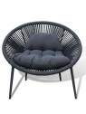 Кресло лаунж плетеное с подушкой Grattoni Nancy алюминий, роуп, олефин антрацит, темно-серый Фото 5