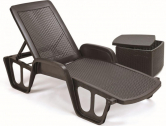 Шезлонг пластиковый GARDEN RATTAN Pool полипропилен коричневый Фото 4