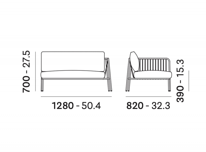 Диван металлический с подушками Nolita Sofa