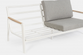 Диван мягкий двухместный Garden Relax Jalisco алюминий, тик, акрил белый, тик, серый Фото 5