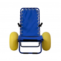 Инвалидный шезлонг для бассейна и пляжа NEMO Roller алюминий, ткань синий, желтый Фото 7
