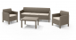 Комплект пластиковой мебели Keter Orlando set with 3 seat sofa пластик с имитацией плетения капучино Фото 1