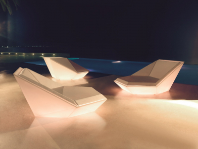 Лаунж-лежак пластиковый с матрасом Vondom Faz Basic полиэтилен, ткань Фото 6