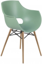 Кресло пластиковое PAPATYA Opal Wox Pro Beech бук, стеклопластик натуральный, зеленый Фото 1