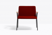 Лаунж-кресло с мягкой обивкой PEDRALI Osaka ясень, сталь, ткань беленый ясень, черный, красный Фото 4