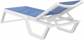 Шезлонг-лежак пластиковый Siesta Contract Rio стеклопластик, текстилен белый, синий Фото 8