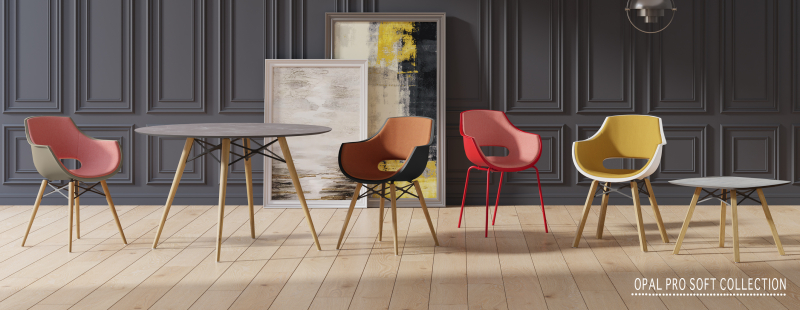Кресло пластиковое с обивкой Opal Wox Pro Soft Beech