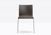 Стул деревянный PEDRALI Kuadra XL сталь, фанера, шпон хромированный, венге Фото 5