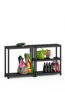 Стеллаж пластиковый KIS Shelf пластик черный Фото 3