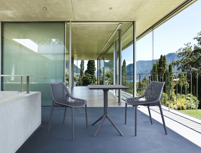 Стол пластиковый складной Sky Folding Table 60, темно-серый, 600х600х740 мм