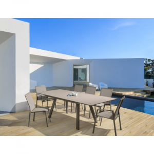 Стол металлический раздвижной Garden Relax Klayton алюминий тортора Фото 8