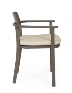 Кресло металлическое с подушкой Garden Relax Makena алюминий, олефин какао, песочный Фото 6