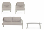 Комплект металлической лаунж мебели Garden Relax Miravet алюминий, роуп, ткань, натуральный камень серый Фото 3