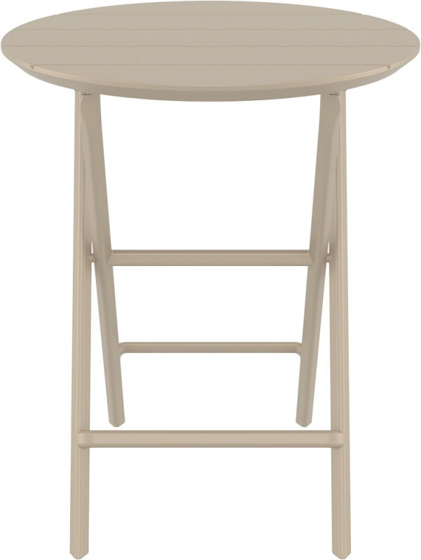 Стол пластиковый складной Helen Folding Table Ø60, бежевый, Ø600х740 мм