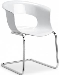 Кресло пластиковое Scab Design Miss B Antishock cantilever сталь, поликарбонат хром, белый Фото 1
