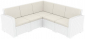 Диван пластиковый плетеный угловой с подушками Siesta Contract Monaco Lounge Corner стеклопластик, полиэстер белый Фото 1
