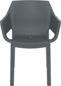 Кресло пластиковое Siesta Contract Dora стеклопластик, полипропилен темно-серый Фото 5