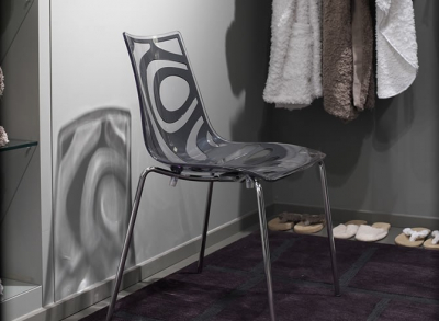 Стул прозрачный Scab Design Wave 4 legs сталь, технополимер хром, антрацит Фото 3