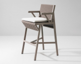 Стул барный металлический с подушкой Kettal Vieques алюминий, акрил Фото 1