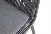 Стул плетеный барный с подушкой Grattoni Como алюминий, роуп, олефин антрацит, темно-серый Фото 4