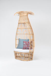 Лаунж-кресло плетеное RosaDesign Cabana Loveseat алюминий, искусственный ротанг, ткань натуральный, белый Фото 7