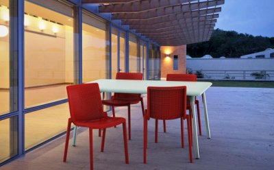 Стол пластиковый обеденный Resol Flash table алюминий, полипропилен белый Фото 3