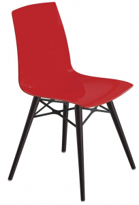 Стул пластиковый PAPATYA X-Treme-S Wox Beech Wood бук, поликарбонат венге, красный Фото 1