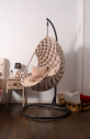 Кресло подвесное плетеное Pride Design Валио Гламур сталь, микровелюр бежевый Фото 20
