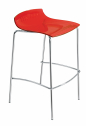 Табурет прозрачный барный PAPATYA X-Treme BSS сталь, поликарбонат красный Фото 1