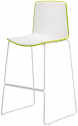 Стул пластиковый барный на полозьях PEDRALI Tweet сталь, стеклопластик белый, зеленый Фото 1