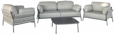 Комплект мягкой мебели Grattoni Easy алюминий, роуп, олефин антрацит, серый Фото 1