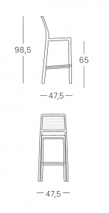 Стул полубарный пластиковый Scab Design Emi технополимер лен Фото 2