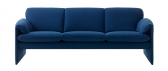 Диван прямой трехместный Профдиван Инфинити дерево, кожа синий Фото 2