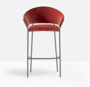 Кресло барное с обивкой PEDRALI Jazz сталь, ткань черный, красный Фото 5