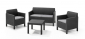 Комплект пластиковой мебели Keter Orlando set with small  table пластик с имитацией плетения графит, серый Фото 1
