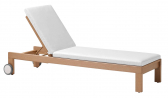 Лежак деревянный с матрасом POINT Kahn тик, ткань натуральный, белый Фото 1