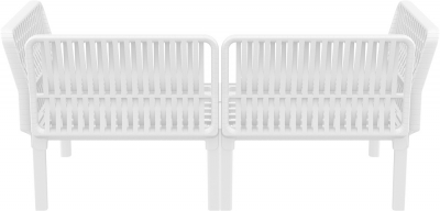 Диван пластиковый двухместный с подушками Siesta Contract Portofino Lounge стеклопластик, полипропилен, полиэстер белый, бежевый Фото 9