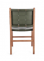 Стул деревянный с обивкой Garden Relax Joanna тик, натуральная кожа натуральный, зеленый Фото 5