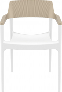 Кресло пластиковое Siesta Contract Tulum стеклопластик, полипропилен белый, бежевый Фото 6