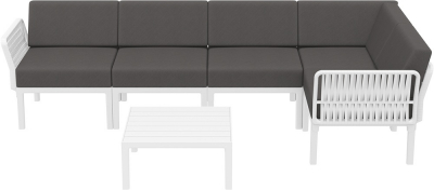 Комплект пластиковой мебели Siesta Contract Portofino Lounge Corner стеклопластик, полипропилен, полиэстер белый, темно-серый Фото 7